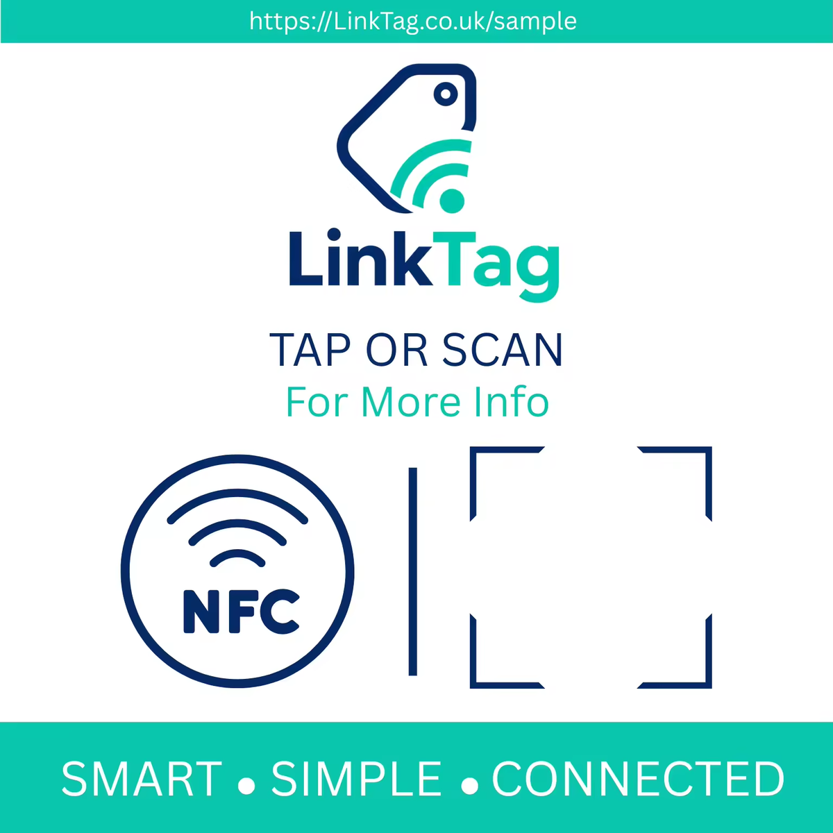 LinkTag NFC & QR tap-or-scan card